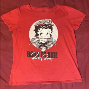 red Betty Boop tee “born to ride” short sleeve